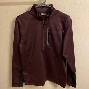 Dark red North Face quarter zip jacket